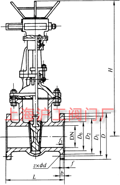 Z941W �� PN16~PN200 ���P�Шʽ�l�y��Ҫ���μ��Y���ߴ�ʾ��D
